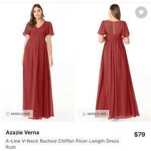 Azazie Rust Verna Maternity Dress